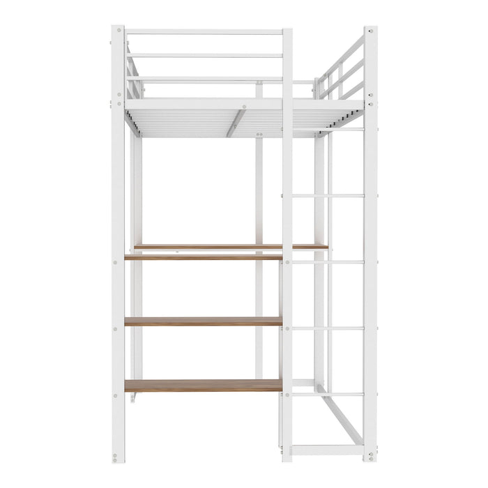 Bunk Bed With L-Shaped Desk And Dual Side Stairs