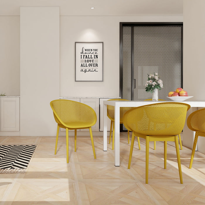 4 Pack Lounge Chair Set With Long Table