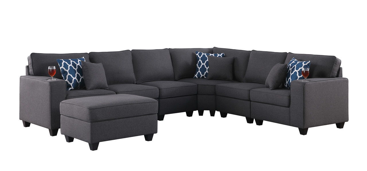 Cooper - Comfort Sectional Sofa With Ottomans And Cupholder