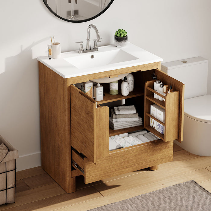 Softened Modern Bathroom Vanity With Sink