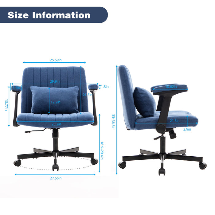 Criss Cross Armrest Office Chair With Wheels