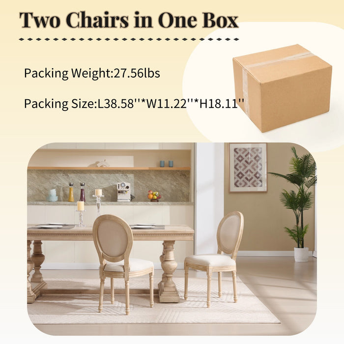 Upholstered With Round Back Dining Chairs (Set of 2)