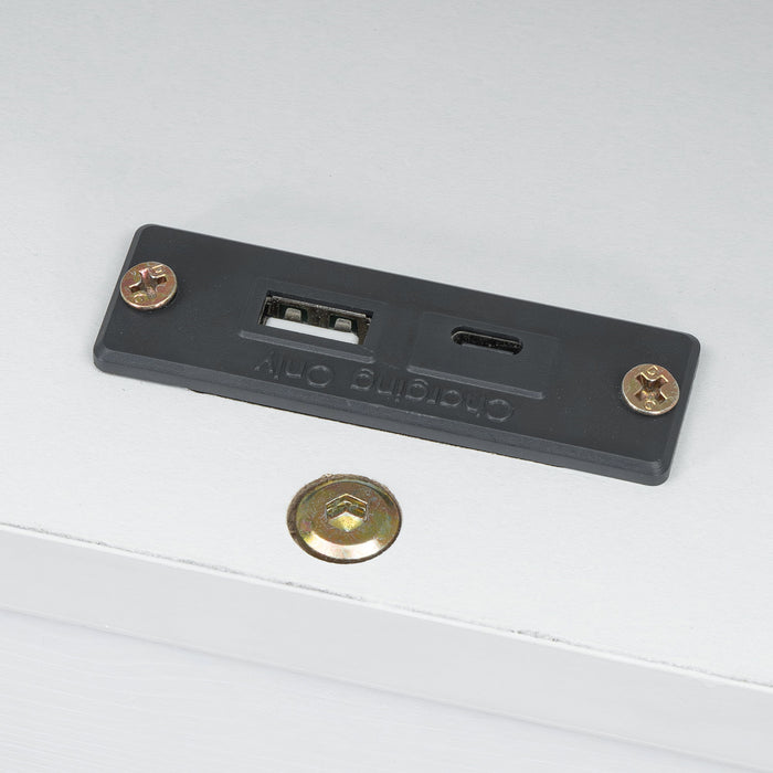 Twin Daybed With Drawers, Trundle, Headboard Storage, Study Desk, And USB Charging Station - White