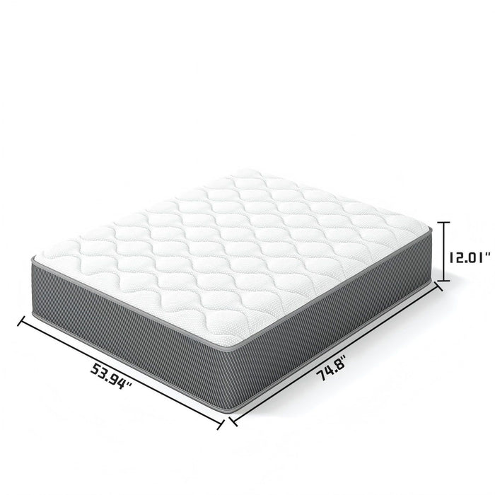12" Hybrid Mattress With Individual Pocket Coils, Memory Foam