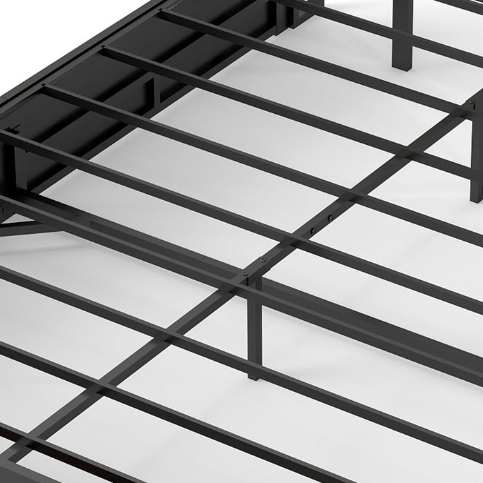 Frame With Hydraulic Lift Storage, RGB LED Lights & Multi-Port Charging, No Box Spring Needed