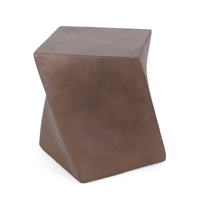 Outdoor Lightweight Concrete Side Table - Brown