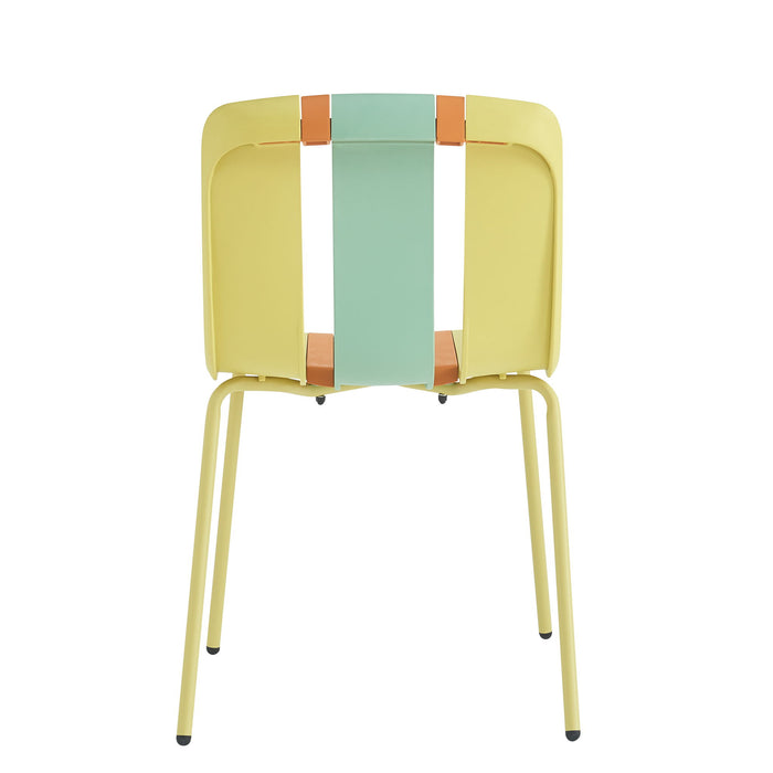 Modern Striped Blocking Single Chairs (Set of 4)