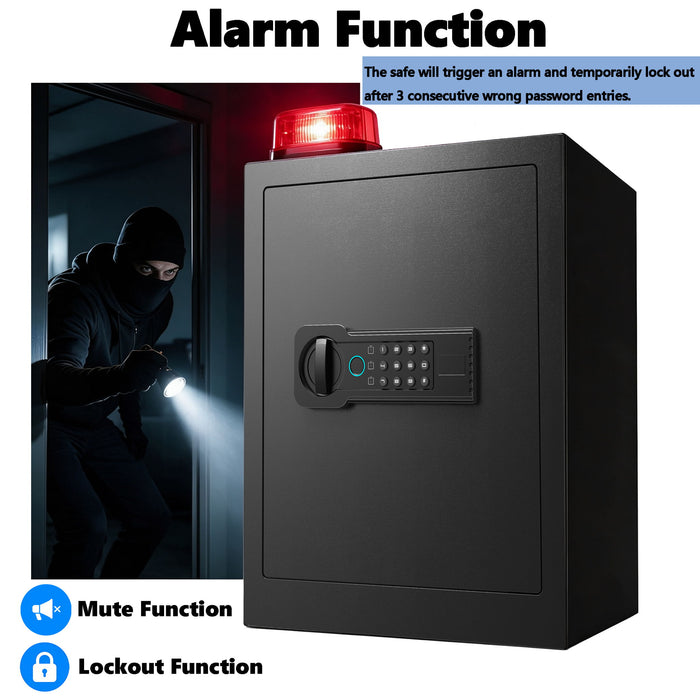 Home Safe, Fingerprint & Digital Keypad Lock, Security Cabinet