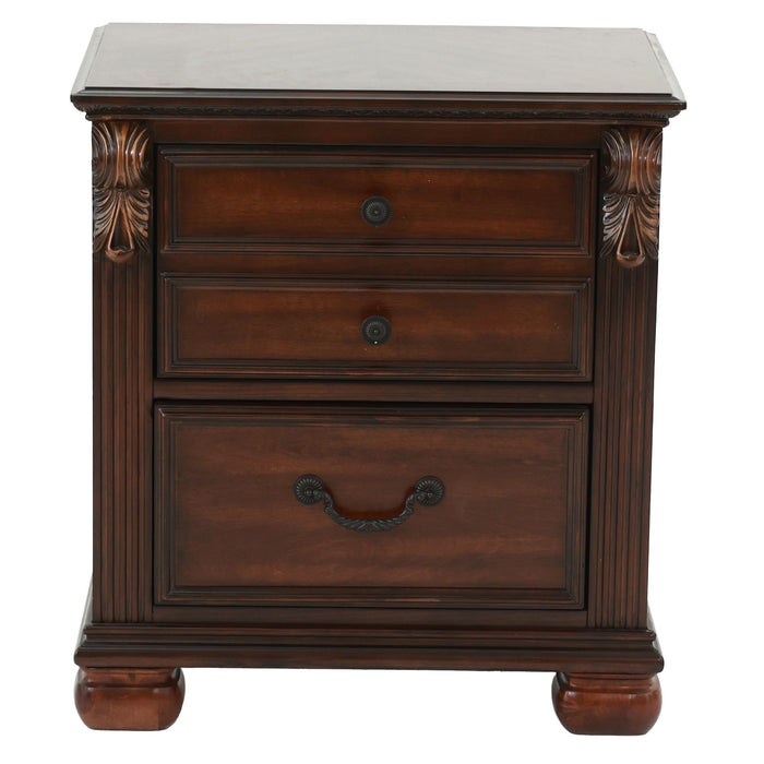 3 Piece Bedroom Set, Elegant Panel Bed With 2 Nightstands