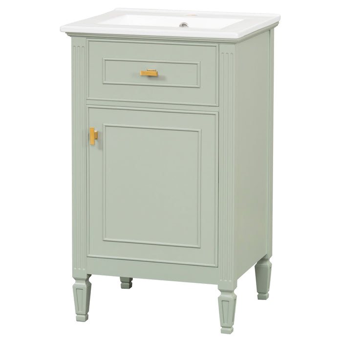 Bathroom Vanity With Sink, Adjustable Shelf, Tilt-Out Drawer