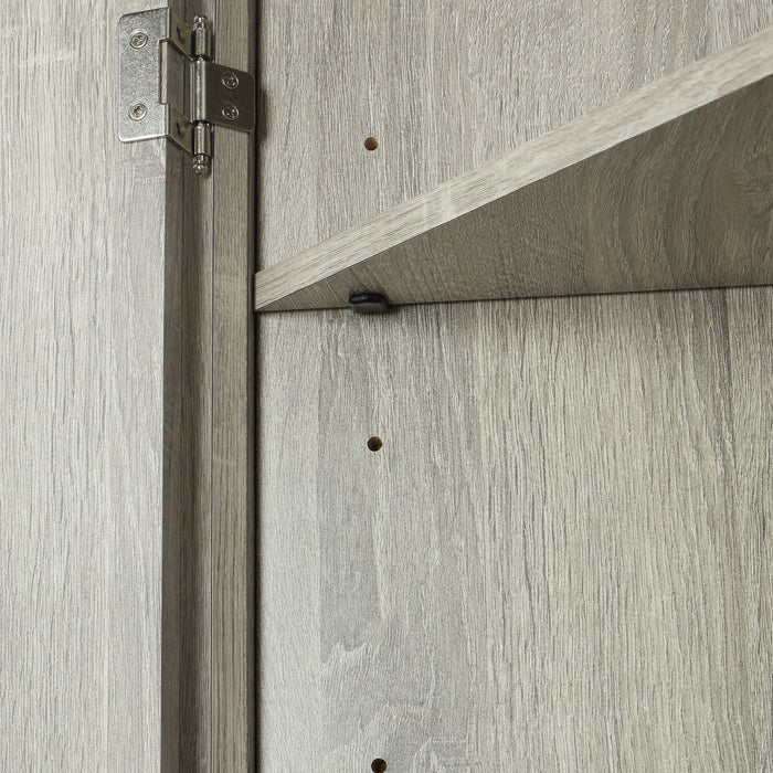 Triangle Bathroom Storage Cabinet With Adjustable Shelves, Freestanding Floor Cabinet - Oak