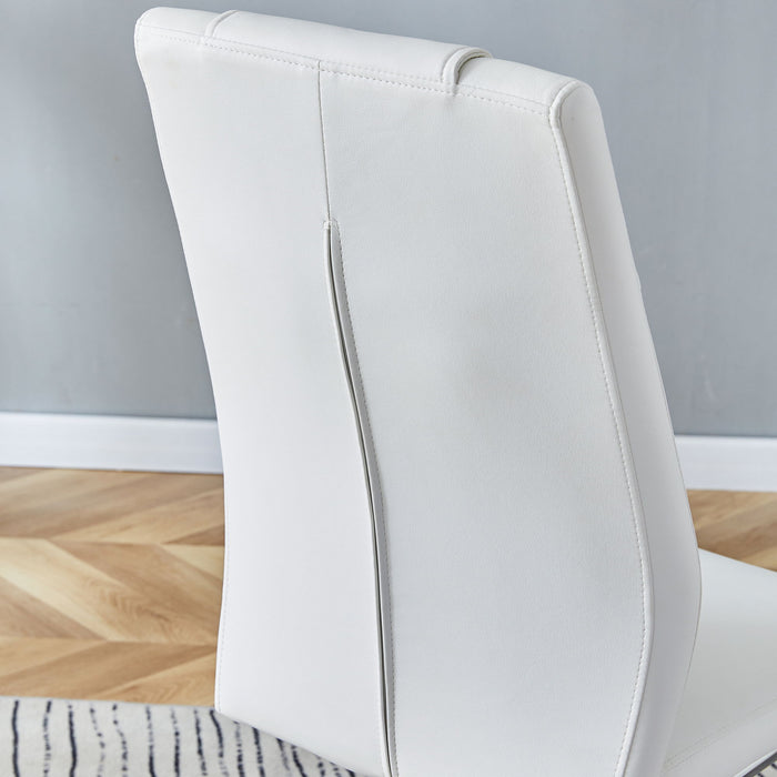 Modern Dining Chairs With Padded Seat, Metal Legs