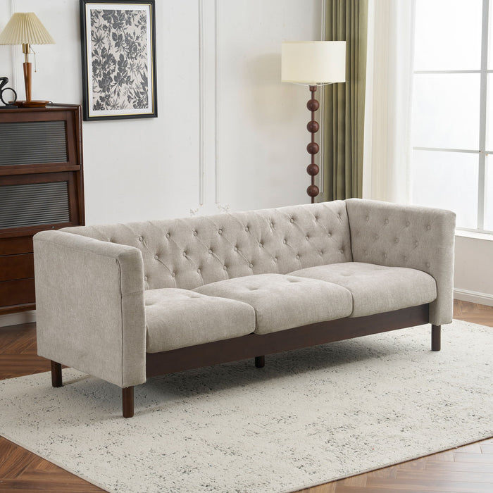 Upholstered Sofa Modern 3 Seater Sofa Couch With Tufted Design For Living Room
