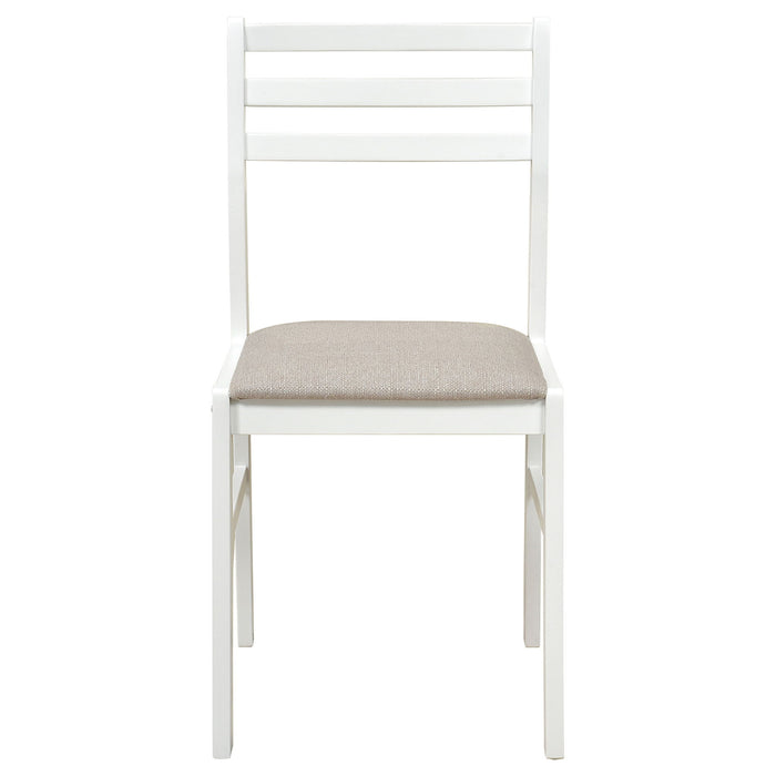 Cliff - 3 Piece Round Drop Leaf Dining Table Set With Ladderback Chairs - White