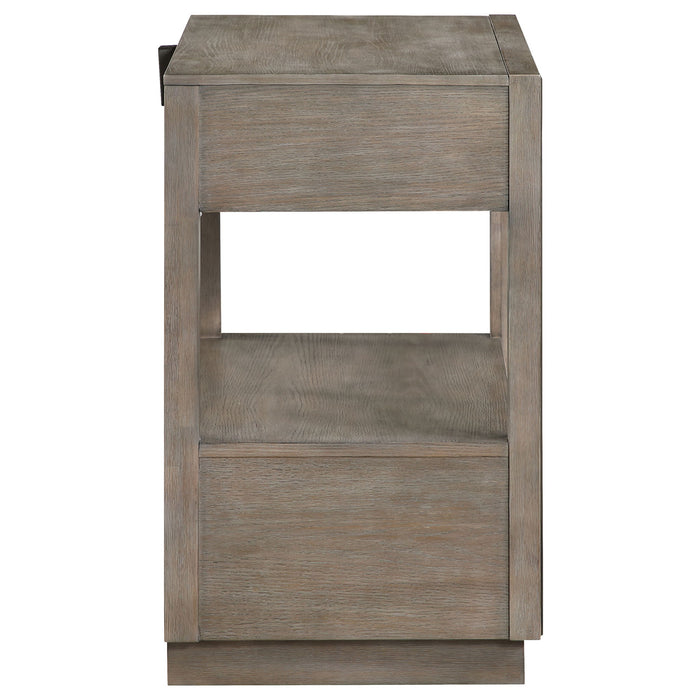 Prescott - 2 Drawers Nightstand With Open Shelf - Taupe