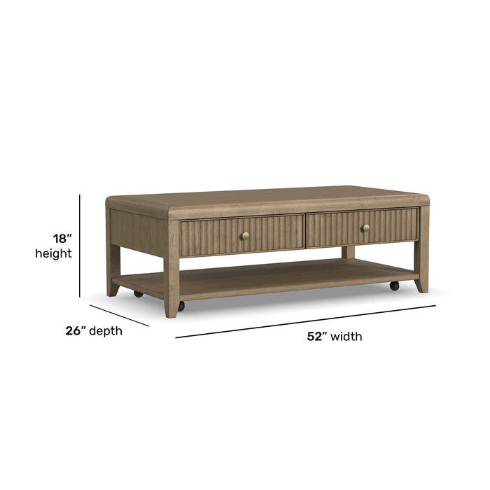 Reed - Rectangular Coffee Table With Casters - Driftwood Oak