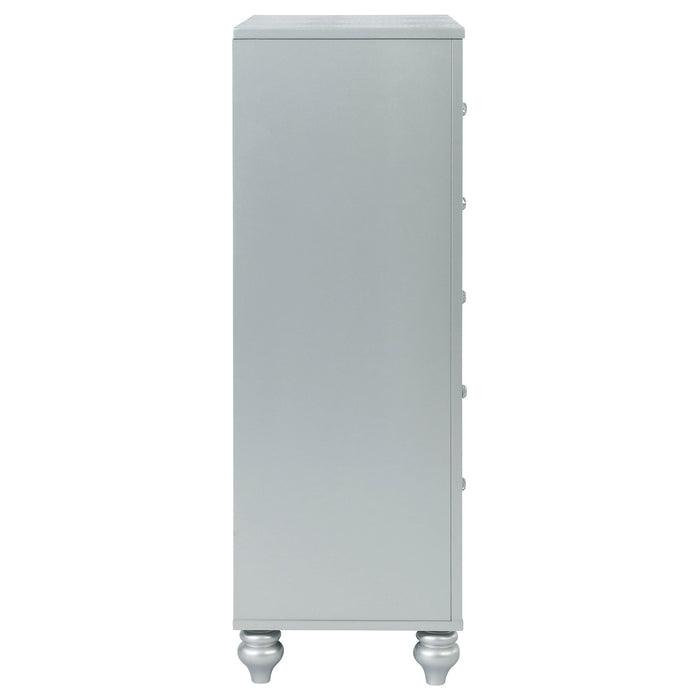 Arabesque - 5 Drawer Bedroom Chest - Silver