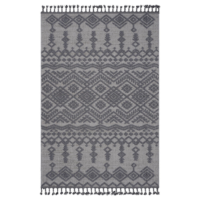 Guros - 8' X 10' Traditional Indoor / Outdoor Area Rug - White / Gray