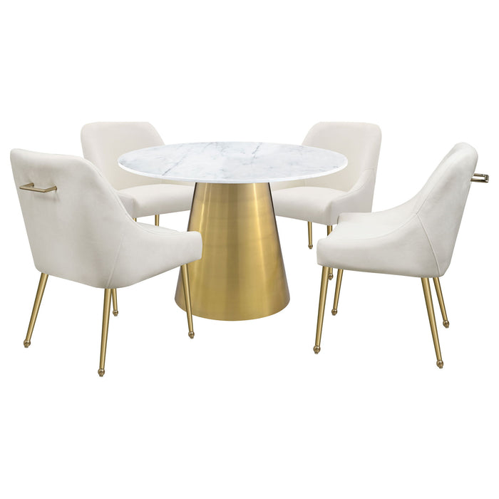 Earline - Round Dining Table - White Marble