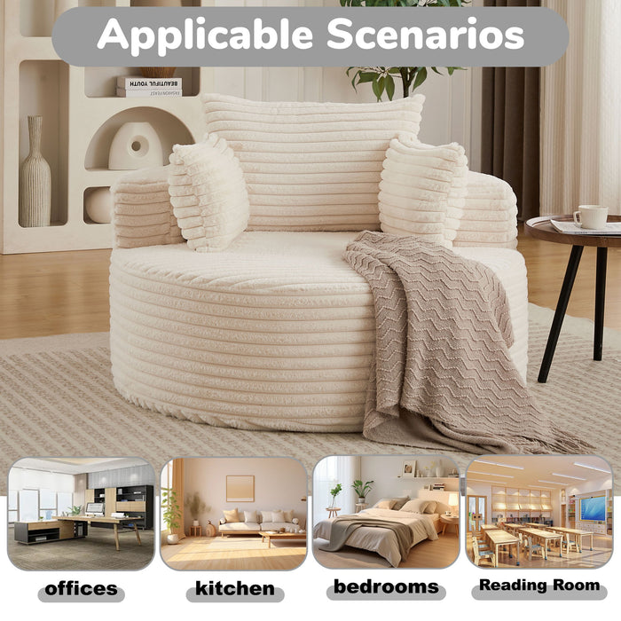 Modern Single Sofa With Backrest Pillow For Living Room