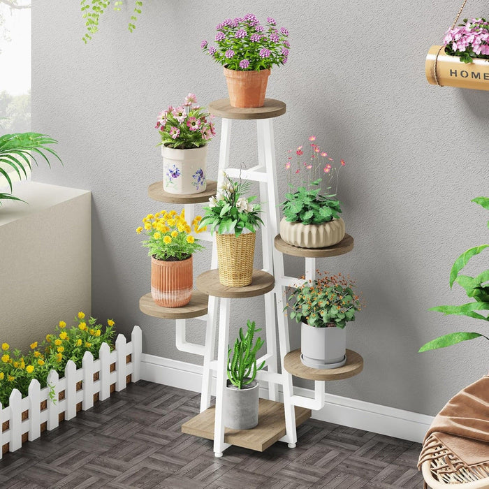 7 Tier Corner Plant Shelf With High Low Design For Living Room