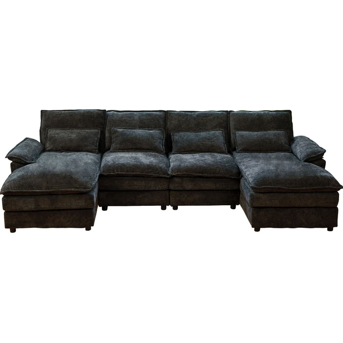 Modular Sectional Sofa Cloud Couch With Double Chaise Lounge