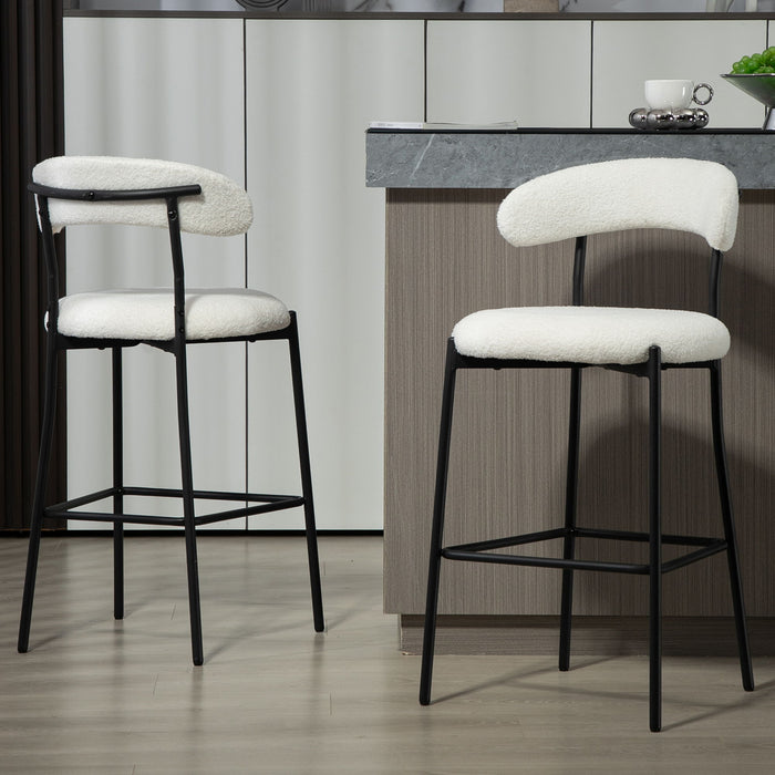 Counter Height Bar Stools With Powder Coating Base And Footrest