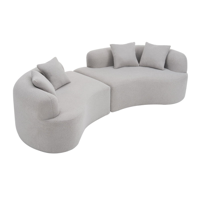 Curved 4 Seater Full Compression Sponge Sofa