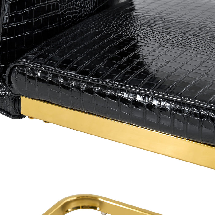 Elegant Design Alligator Skin Upholstered Dining Chairs