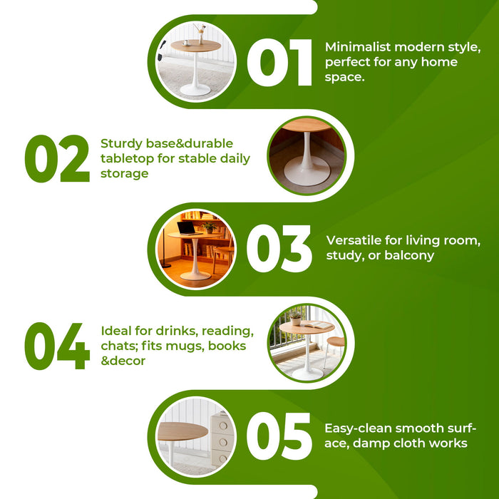 Mid-Century Tulip Table With Round Top, Pedestal Base