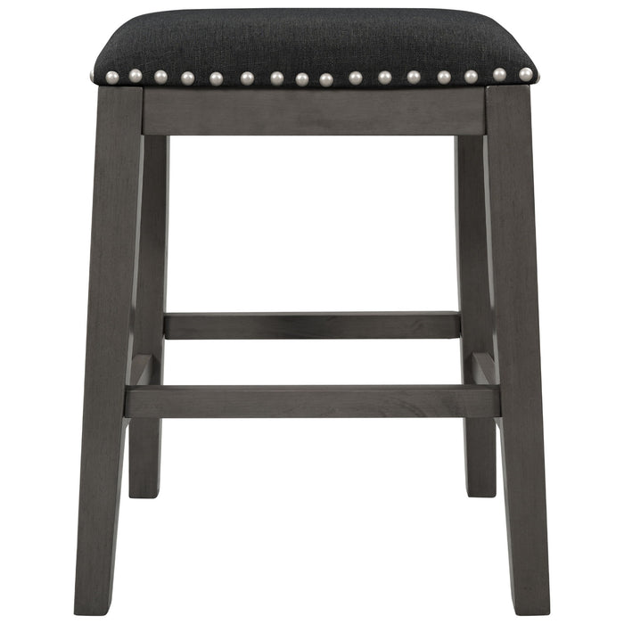 5 Pieces Counter Height Rustic Farmhouse Dining Room Wooden Bar Table Set With 2 Stools And 2 Chairs