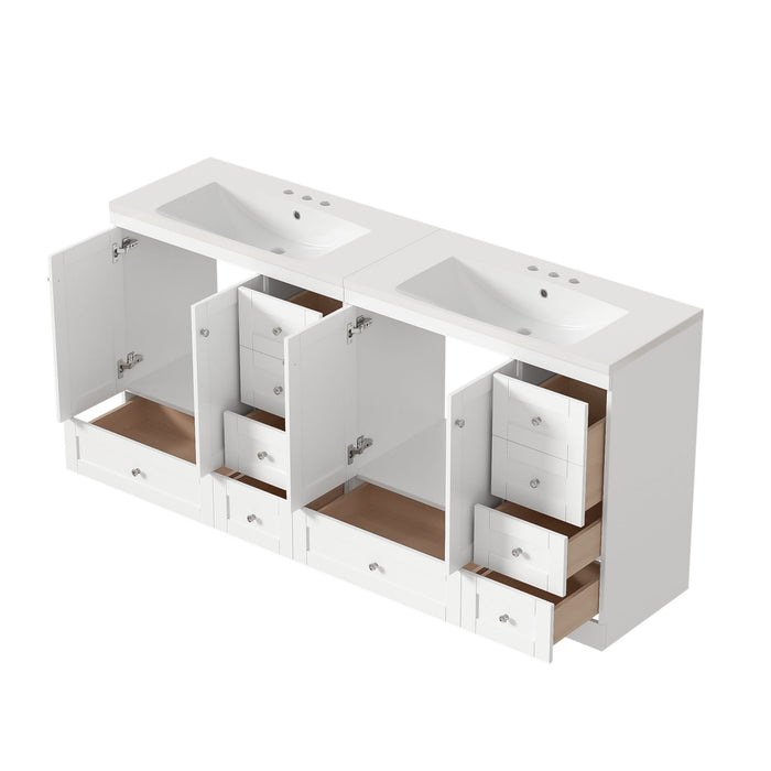 Shaker Free Standing Bathroom Vanity Cabinet With Sink, Soft Close Drawers, Soft Close Doors
