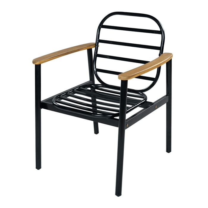 Outdoor Dining Chair - Beige / Black / Teak