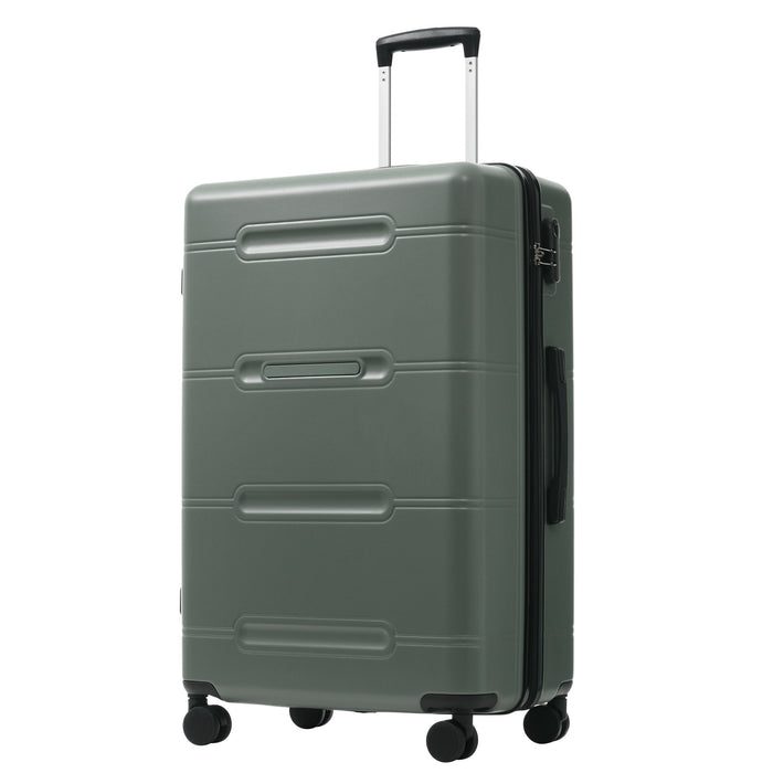 6 Piece Lightweight Hardshell Luggage Set With Double Spinner Wheels, Password Lock