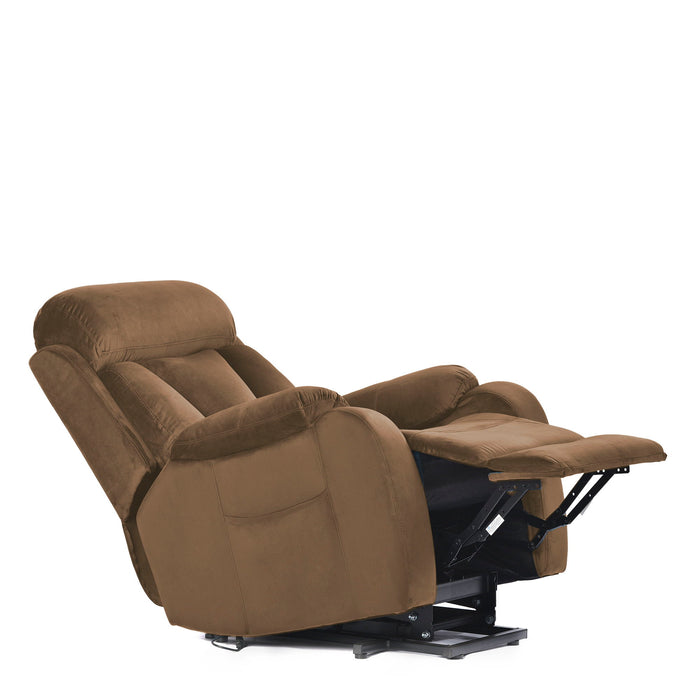 Lift Chair Recliner Power Remote Control Recliner Sofa Relax Soft Chair Anti - Skid Australia Cashmere Fabric Furniture Living Room - Brown