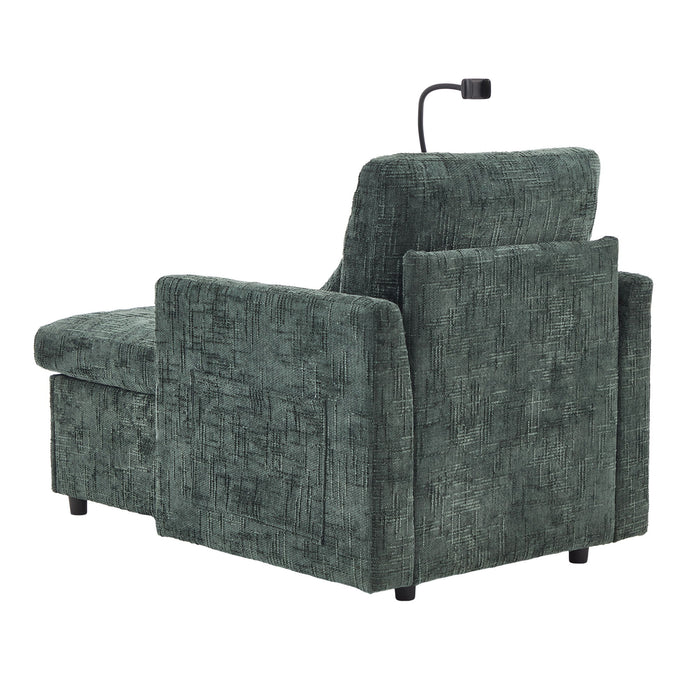 Multifunctional Chenille Recliner Sofa With Storage And Phone Bracket