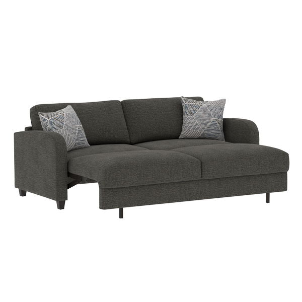 Taylor - 86" Queen Pop-Up Sleeper Sofa With Two Accent Pillows And Solid Wood Legs - Ordesa Gray