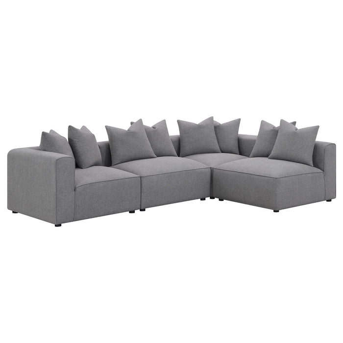 Amherst - Armless Chair With Accent Pillow - Gray