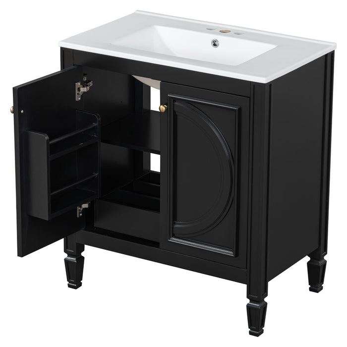 Bathroom Vanity With Sink With 2 Doors And Adjustable Shelf