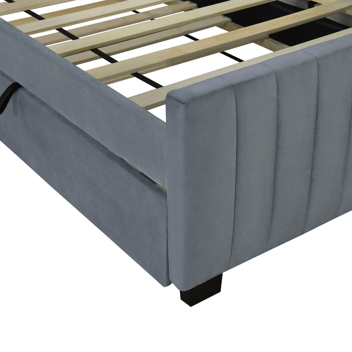 Upholstered Design Platform Bed With Trundle