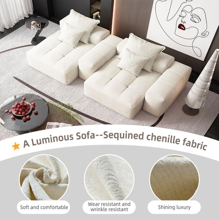 Modern Oversized Diy Combination Modular Sectional Sofa With Pillows