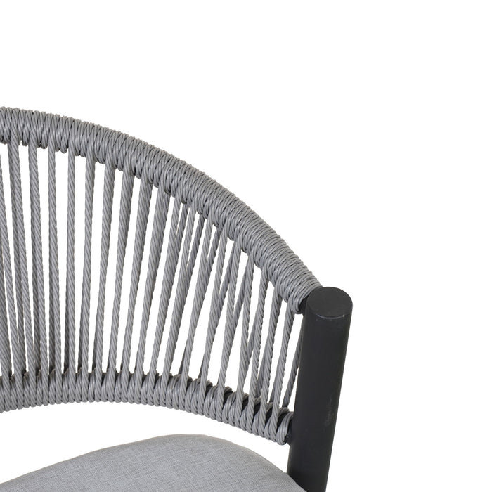 Outdoor 26" Counter Height Metal Frame Counter Stools With Scallop Shaped Backrest & Water Resistant Cushions