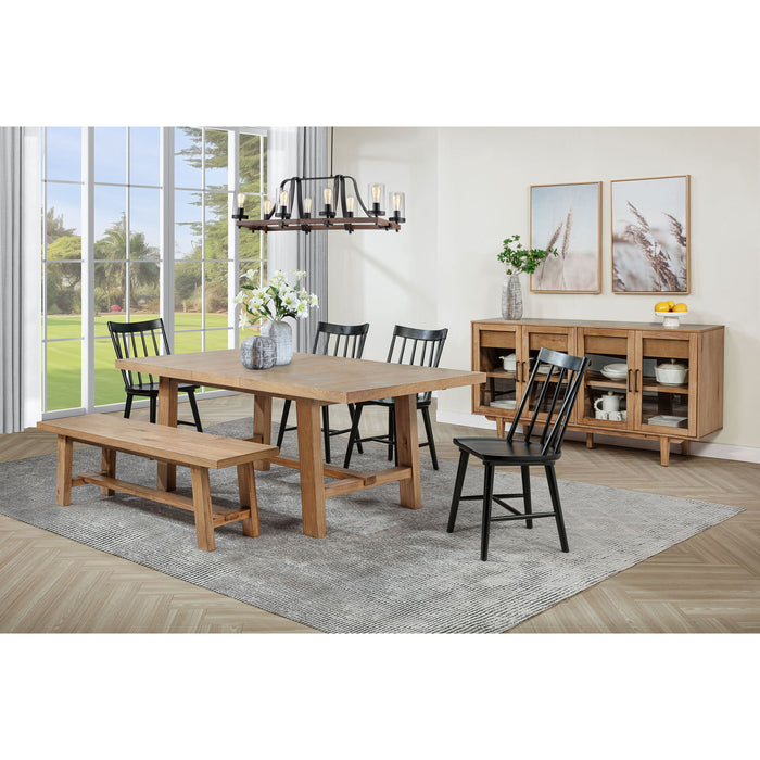 4 Door Sideboard With Dual Drawers - Natural