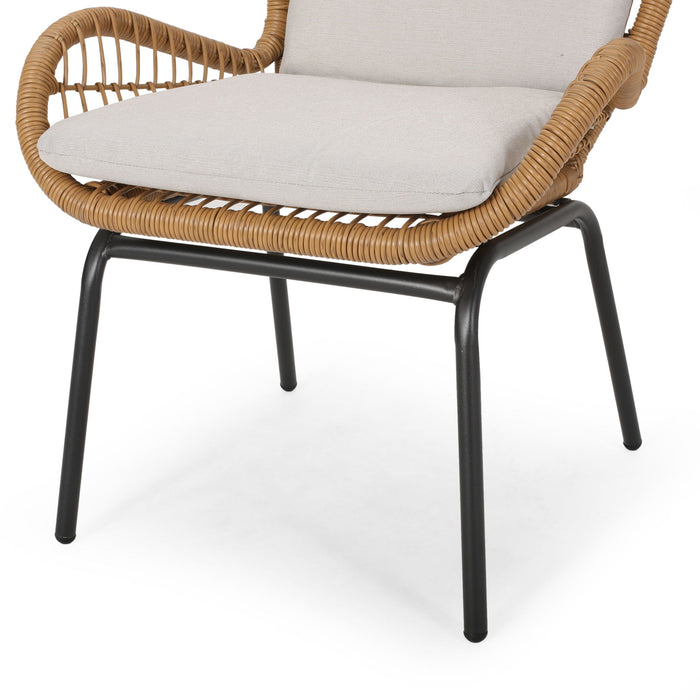 Outdoor Wicker Club Chair With Cushions (Set of 2)