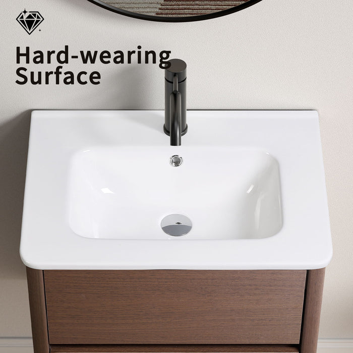 Vessel Sink Top With Overflow Drain - Milk White