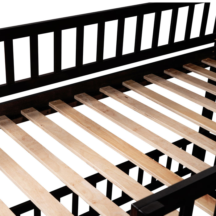 Low Bunk Bed With Slide, Fence And Ladder