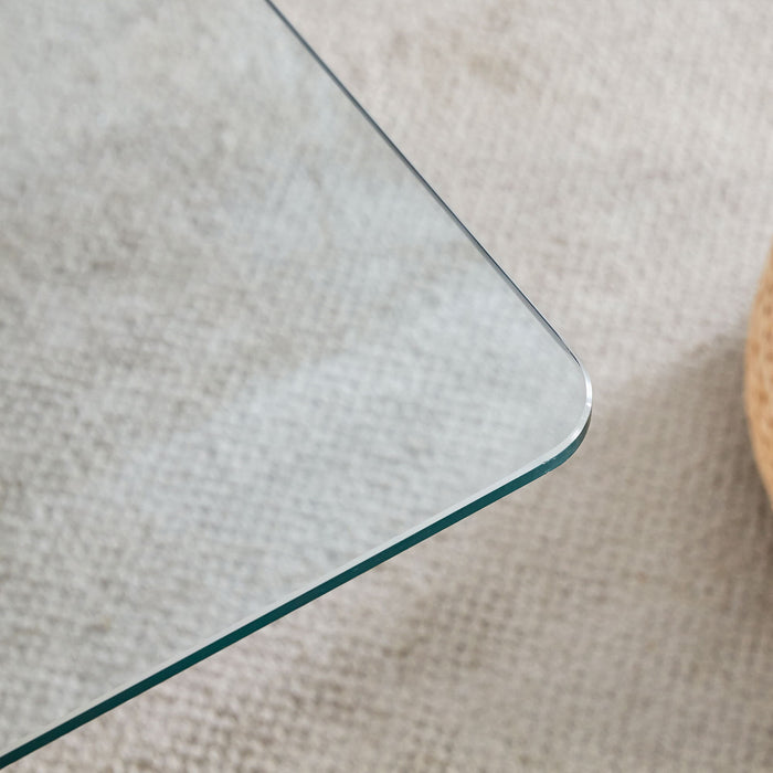 Contemporary Style Glass Top Coffee Table