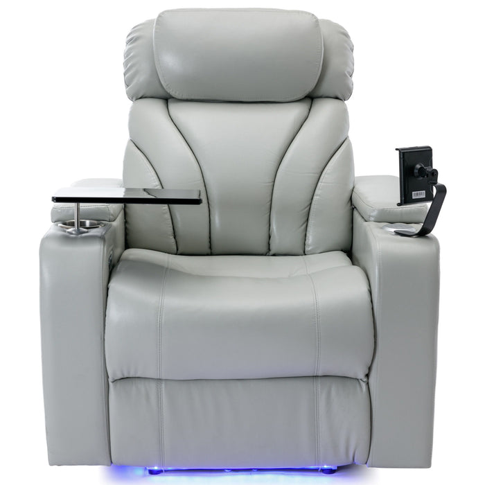 Power Motion Recliner Electric Power Recliner With USB Charging Port, Hidden Arm Storage, Convenient Cup Holder And Bluetooth Speaker