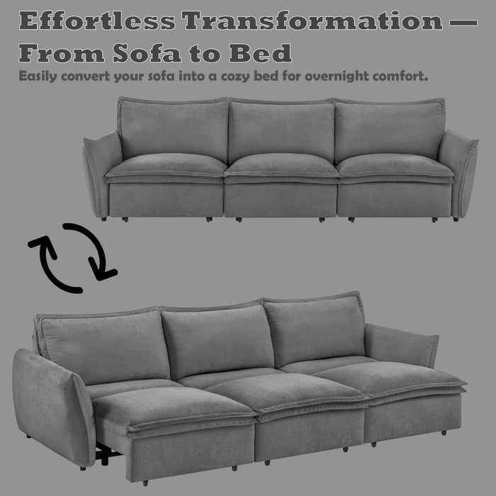 Eaden - Power Sofa With Sleeper - Gray