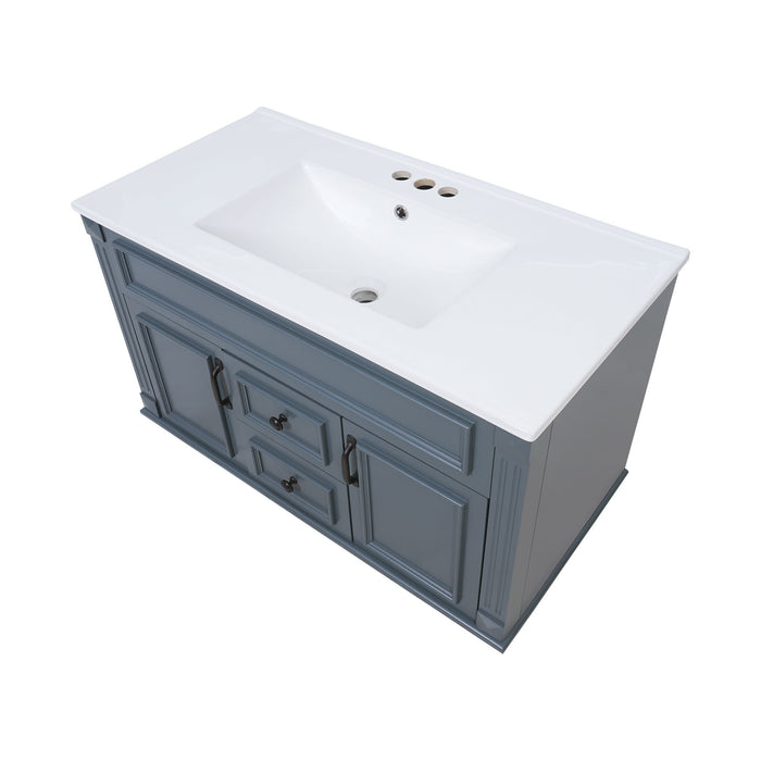 French Simple Style Wall Mounted Bathroom Cabinet With Sink
